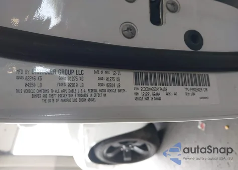 2012 Dodge Challenger Sxt z USA, uszkodzony, nr VIN 2C3CDYAG5CH174159